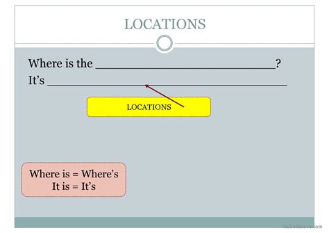 Locations And Directions English Esl Powerpoints