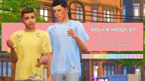 Solar Moodlet Ripped Tee Recolour Ripped Tee Sims Sims 4