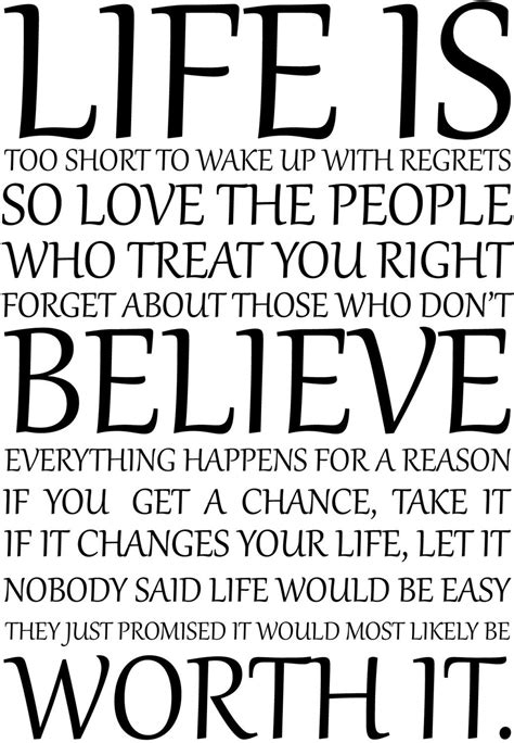 Life Is Too Short To Wake Up With Regrets Wall Decal Etsy This Is