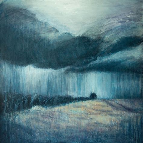 Rain In The Field Painting Original Landscape Painting