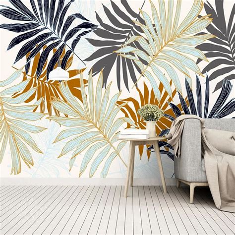 Custom Mural Fashion Wallpaper Rainforest Banana Leaf Bvm Home