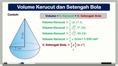 Volume Gabungan Kerucut Dan Setengah Bola YouTube