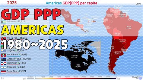 Americas Gdp Ppp Per Capita History By Map 1980~2025 202010 Imf