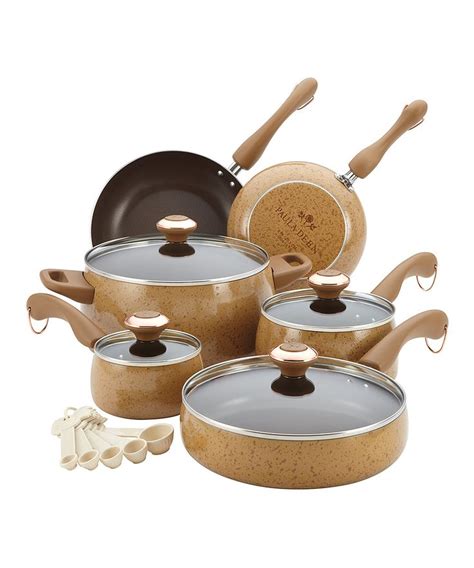It is attractive with its various colors and compared to more traditional pots and pans which often come in black, gray or silver, it is a change for the modern kitchen. Honey Porcelain Nonstick 15-Piece Cookware Set | Cookware set