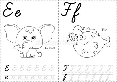 Think you are a talented painter? Cartoon Elephant And Fish. Alphabet Tracing Worksheet ...