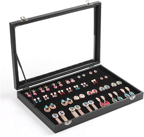 Amazon Com BVCBD TRE Stud Earrings Jewelry Box 120 Holes Earring
