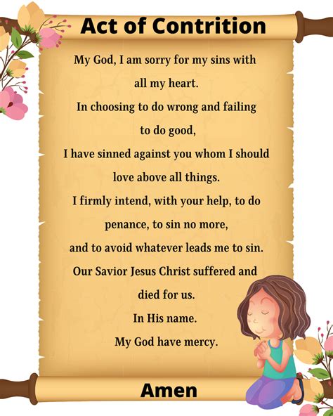 Act Of Contrition Printable The Catholic Womans Voice
