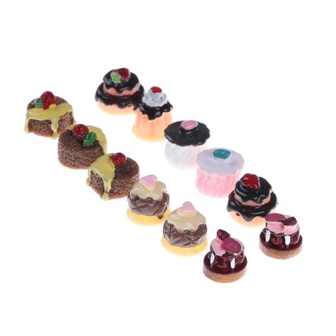 5pcsset 112 Simulation Mini Cake Dollhouse Miniature Food Scene Model