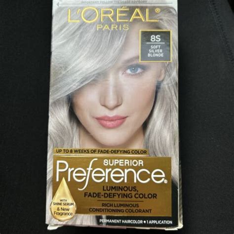 Loreal Paris Superior Preference Permanent Hair Color 8s Soft Silver Blonde 71249383247 Ebay