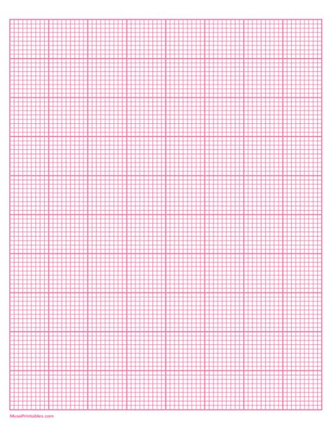 9 Squares Per Inch Pink Graph Paper Letter Sized Paper
