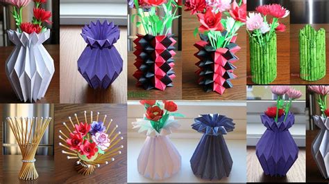 5 Beautiful Paper Flower Vase Easy Paper Flower Vase Ideas Paper