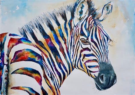 Buy ‘striking Zebralarge Watercolor By Anna Pawlyszyn On Artfinder