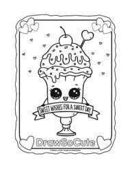 Draw so cute coloring pages starbucks ideas template. coloring page valentine ice cream sundae | Unicorn ...