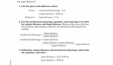 Worksheet 19 Math Skills Mechanical Advantage Answers - Simple Math