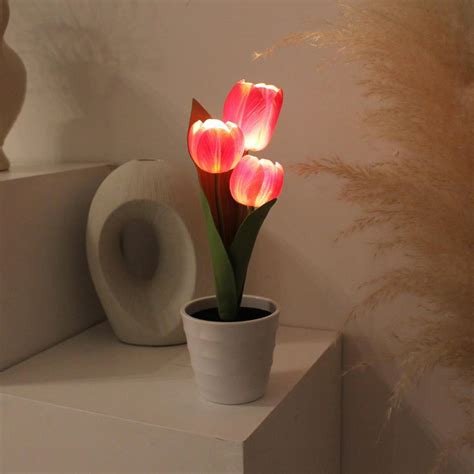 Flower Lamp Led Light Tulip Pot Etsy