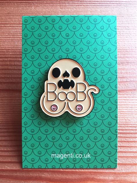 boobs ghost enamel pin badge etsy
