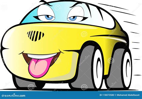 Funny Colored Cartoon Car Stock Illustration Illustration Of Color