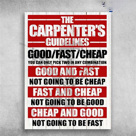 The Carpenters Guidelines Good Fast Cheap You Can Only Pick Two In