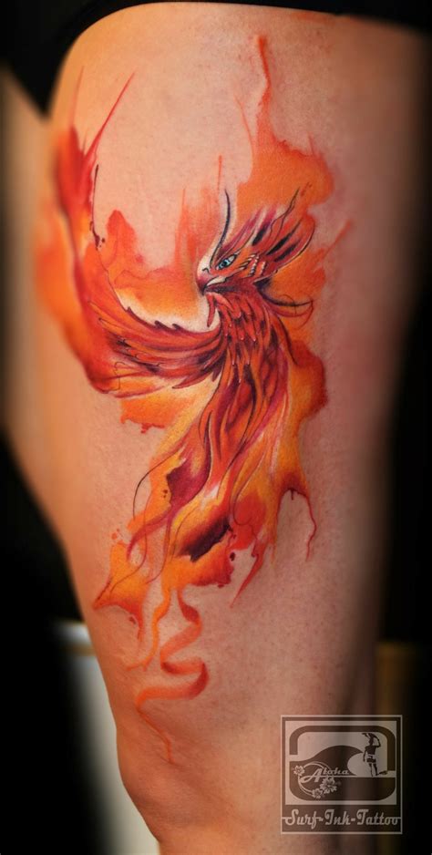 Fire Bird Watercolor Phoenix Tattoo Phoenix Tattoo Design Phoenix