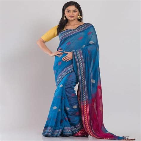 Buy Angoshobha Free Size Women Blue Printed Cotton Blend Traditional