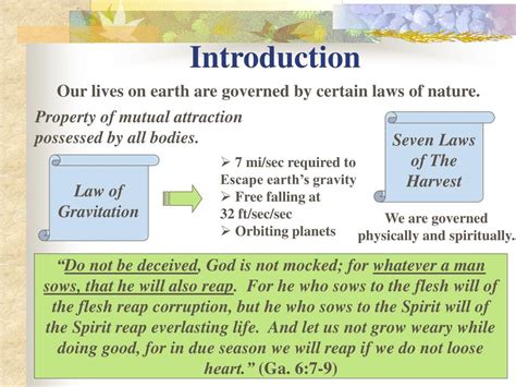 Ppt Seven Laws Of The Harvest Powerpoint Presentation Free Download
