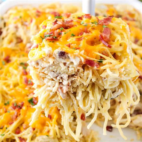Creamy Ranch Chicken Spaghetti Casserole Real Housemoms