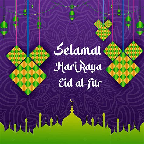 Selamat Hari Raya Aidilfitri Greeting Card Banner Vector Illustration