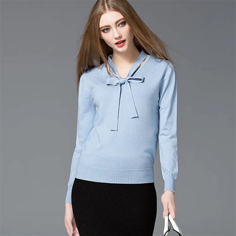 Autumn Winter Fashion Women Hollow Out V Neck Modal Sweater High
