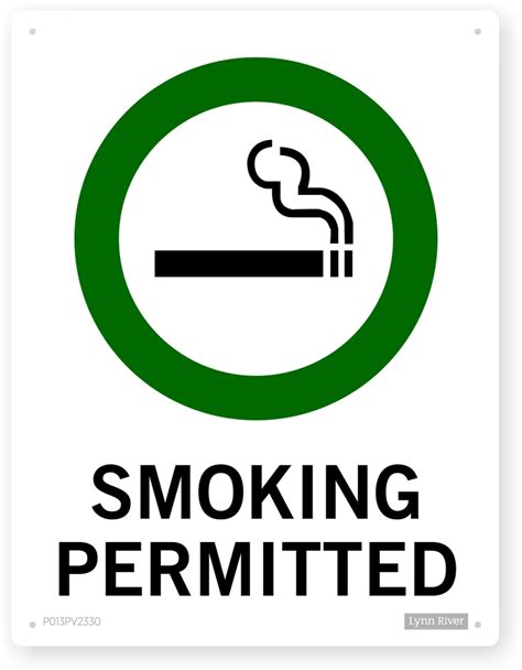 Smoking Permitted Prohibition Sign