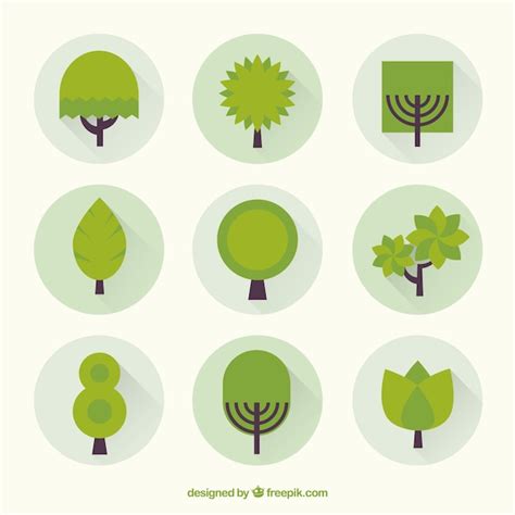 Premium Vector Abstract Green Tree Icons