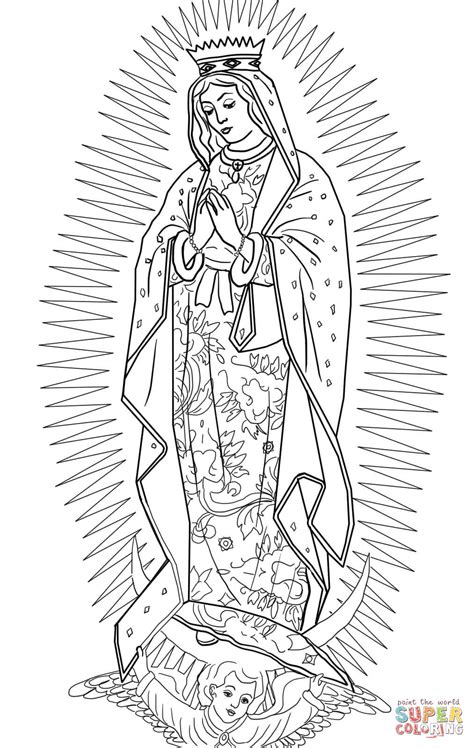 Dibujo de Nuestra Señora de Guadalupe para colorear Dibujos para colorear imprimir gratis