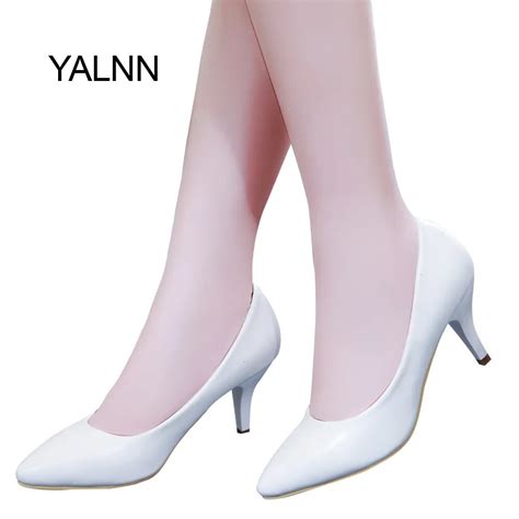Yalnn Fashion Sexy Black And White Women 7cm Thin High Heels Pumps