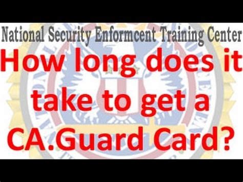 This may lead to your llc being suspended with the state. How long does it take to get a California Security Guard ...