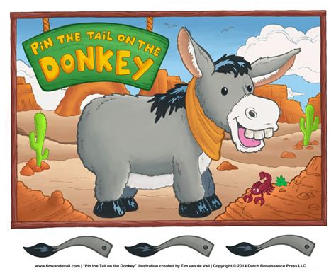 Pin The Tail On The Donkey Template For Birthday Parties