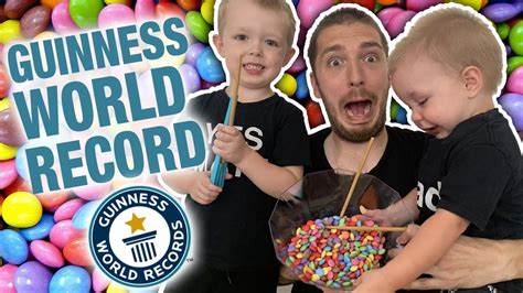 Trying To Break A Guinness World Record With Kids 🍬🥢 World Records