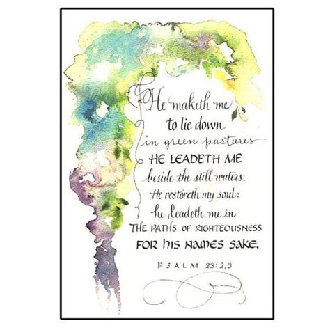 Christian Greeting Card Psalm 23 Card Bible Verse Card In Etsy