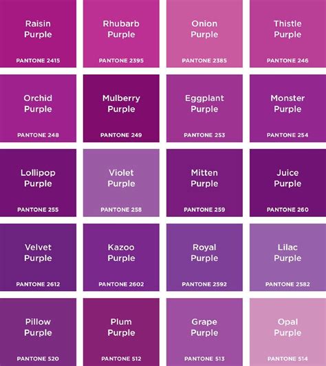Purples Pantone Color Chart Pantone Colour Palettes Color Palette