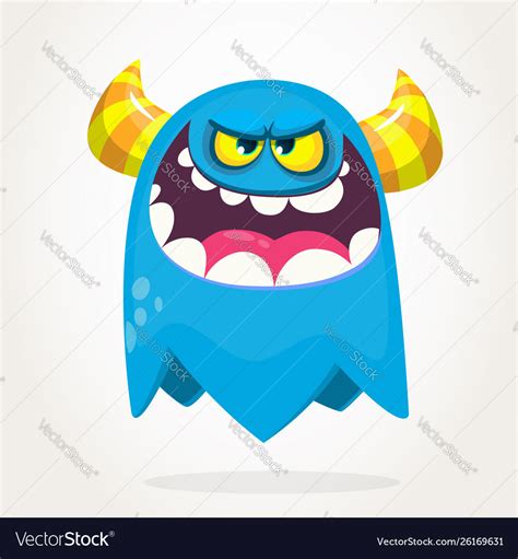 Cartoon Blue Monster Royalty Free Vector Image