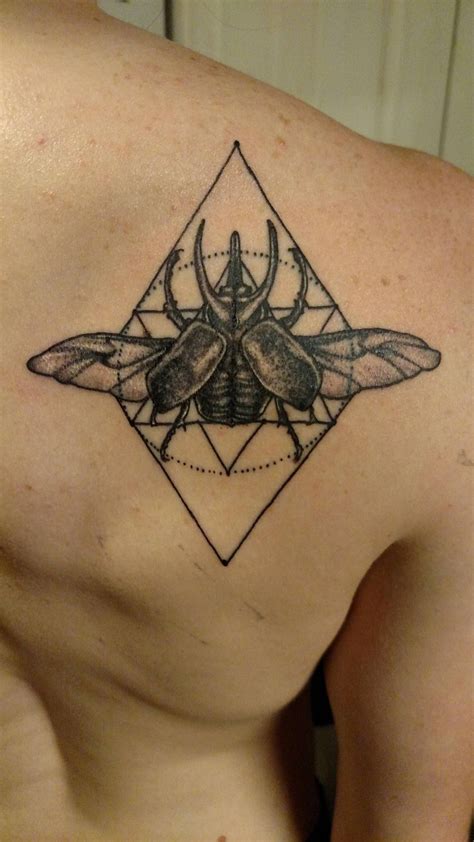 I Love Insects So My First Tattoo Is Of A Beetle On My Shoulder Done