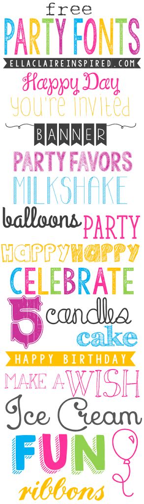 Free Party Fonts Ella Claire