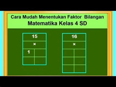 Cara Mudah Menentukan Faktor Bilangan Matematika Kelas 4 SD YouTube