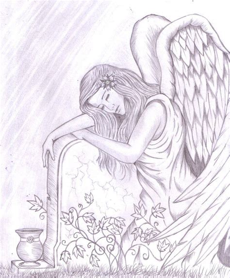Angel Crying Over Tombstone Tattoo Johnclaudevandamme
