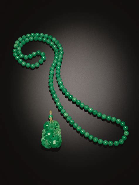 A Jadeite Necklace And Pendant Christies