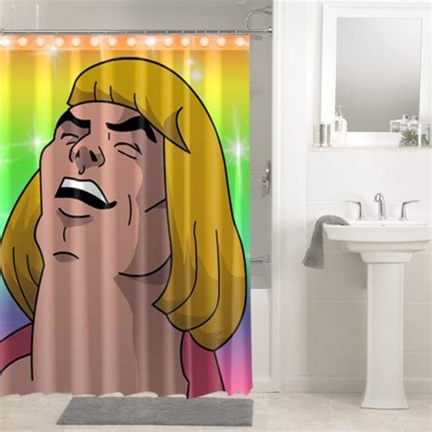 He Man Heyyeyeeayyaya Shower Curtain Man Shower Shower Curtain