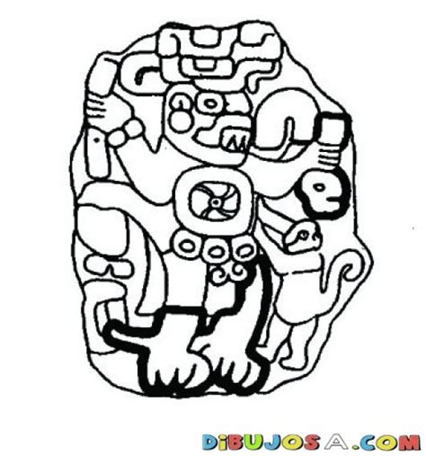 Dibujo De Una Estela Maya Para Pintar Y Colorear Dibujomaya Colorear