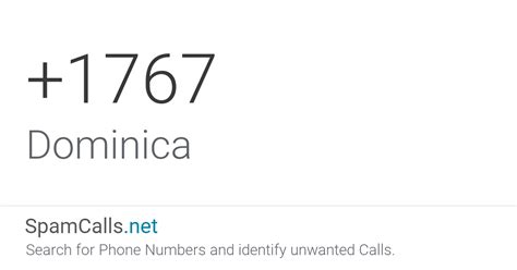 Country Code 1767 Phone Calls From Dominica