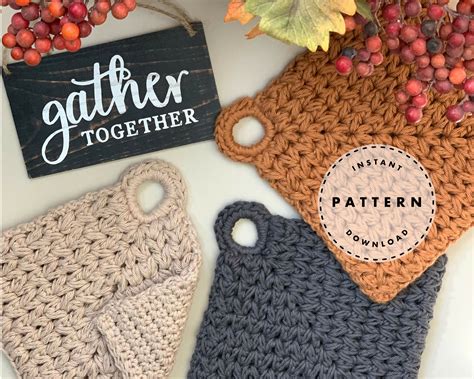 CROCHET PATTERN Puff Cluster Hot Pad Modern Textured | Etsy | Crochet