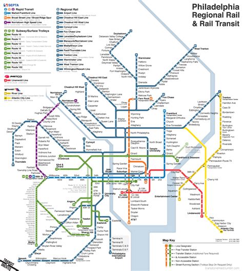 Improved Philadelphia Area Transit Map Transit Map Subway Map Design