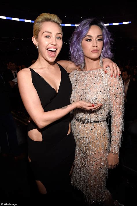 Miley Cyrus Fondles Katy Perrys Breast At The Grammy Awards Daily