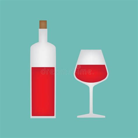 Glass And Bottle Of Red Wine Stock Vector Illustration Of Glass Wine 101643221